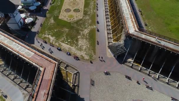 Graduation Tower Inowroclaw Teznia Solankowa Aerial View Polen Hoge Kwaliteit — Stockvideo