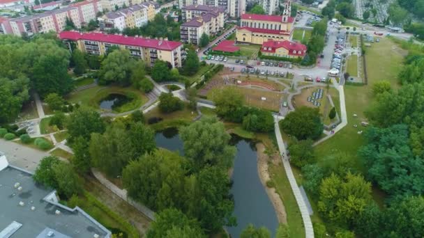 池公園Zwirowisko Pruszkow Staw Boisko航空ビューポーランド 高品質4K映像 — ストック動画