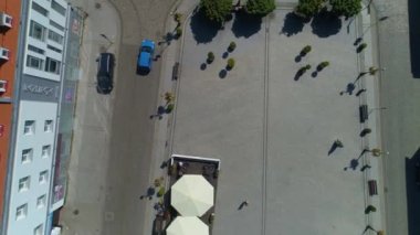 Eski Kent Pazar Meydanı Inowroclaw, Miasto Rynek Hava Görüntüsü Polonya. Yüksek kalite 4k görüntü