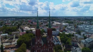 Katedral Siedlce Katedra Maryi Panny Aerial View Poland. Yüksek kalite 4k görüntü