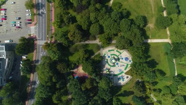 Parco Giochi Anielin Pruszkow Vista Aerea Polonia Filmati Alta Qualità — Video Stock