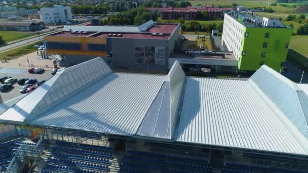 Pogon Stadium Siedlce Stadion Aerial View Polsko Vysoce Kvalitní Záběry — Stock video