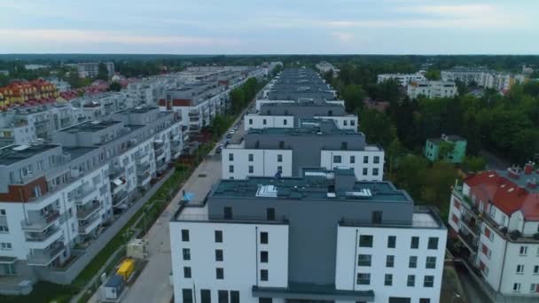 Gyönyörű Apartmanok Ingatlan Piaseczno Apartamenty Osiedle Légi Kilátás Lengyelország Kiváló — Stock videók
