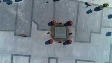 Çeşme Pazarı Lubin Fontanna Rynek Hava Görünümü Polonya. Yüksek kalite 4k görüntü