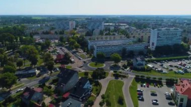 Rondo Lubin Panorama Hava Görüntüsü Polonya. Yüksek kalite 4k görüntü