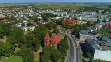 Panorama Minör Basilica Inowroclaw Hava Manzaralı Polonya. Yüksek kalite 4k görüntü