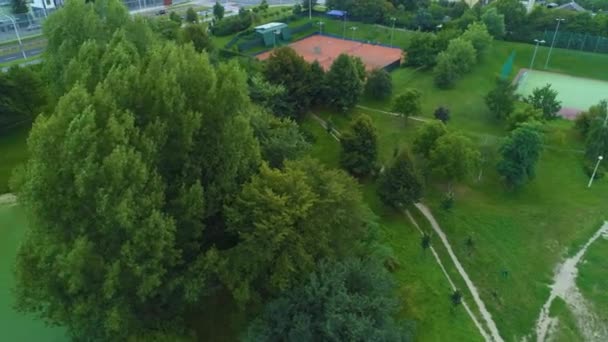 Парк Дружбы Przyjazni Kalisz Aerial View Польша Высококачественные Кадры — стоковое видео