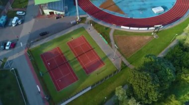 Tenis kortu Lomza Korty Tenisowe Hava Üssü Polonya. Yüksek kalite 4k görüntü