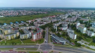 Güzel Apartmanlar Bialystok Wysoki Stoczek Hava Manzaralı Polonya. Yüksek kalite 4k görüntü