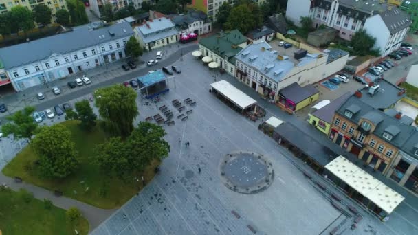 Maria Konopnicka Square Downtown Suwalki Centrum Plac Aerial View Polsko — Stock video
