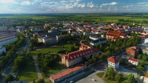 Landschap Bisschoppelijk Museum Lomza Muzeum Diecezjalne Luchtfoto View Poland Hoge — Stockvideo