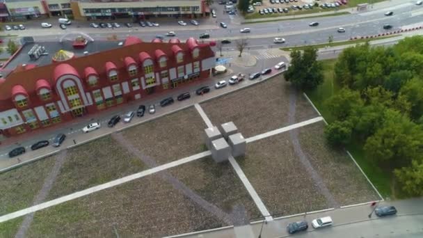 Marktplein Bialystok Rynek Sienny Aerial View Polen Hoge Kwaliteit Beeldmateriaal — Stockvideo