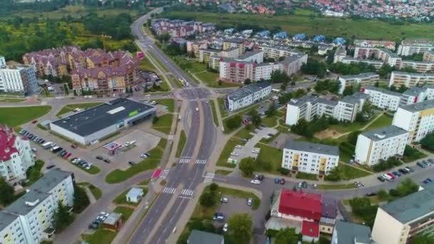 Mooie Housing Estate Swobodna Street Bialystok Krajobraz Luchtfoto View Polen — Stockvideo