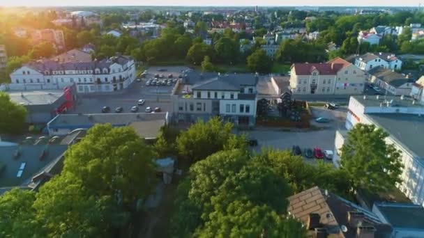 Centrum Biala Podlaska Şehir Merkezi Hava Görüntüsü Polonya Yüksek Kalite — Stok video
