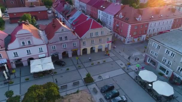 Old Town Market Lomza Stare Miasto Rynek Aerial View Poland — Stock Video