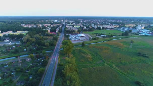 Biala Podlaska Krajobraz Hava Manzaralı Polonya Nın Güzel Panoraması Yüksek — Stok video