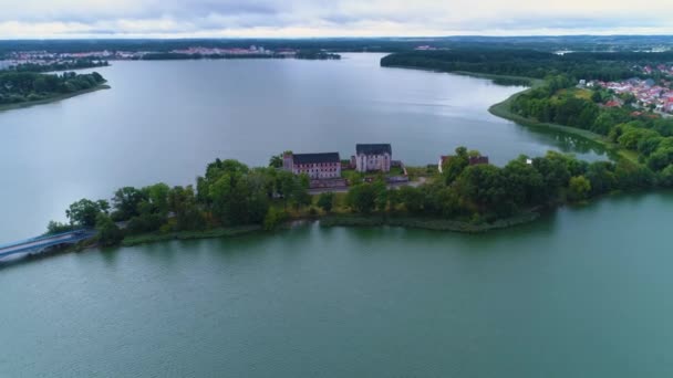 美丽的风景湖Elk Jezioro Krajobraz Aerial View Poland 高质量的4K镜头 — 图库视频影像