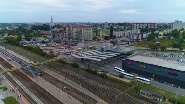 Autobusové Nádraží Bialystok Dworzec Autobusowy Pks Aerial View Polsko Vysoce — Stock video