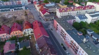 Eski Kasaba Marketi Lomza, Miasto Rynek Hava Görüntüsü Polonya. Yüksek kalite 4k görüntü