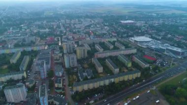 Güzel Konut Evi Suwalki Bloki Havadan Görünümlü Polonya. Yüksek kalite 4k görüntü