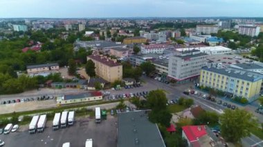 Zwyciestwa Caddesi Bialystok Dworzec Ulica Havacılık Görünümü Polonya. Yüksek kalite 4k görüntü