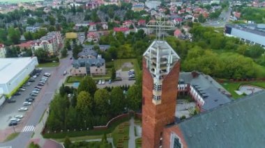 Lomza Sanktuarium Kulesi Wieza Havacılık Görünümü Polonya. Yüksek kalite 4k görüntü