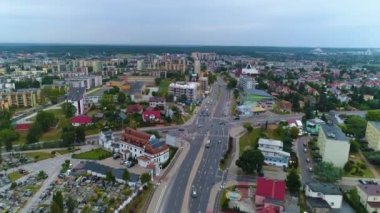 Panorama Hallera Caddesi Bialystok Krajobraz Hava Manzarası Polonya. Yüksek kalite 4k görüntü