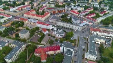 Ortodoks Kilisesi Eski Şehir Bialystok Cerkiew Hava Görünümü Polonya. Yüksek kalite 4k görüntü