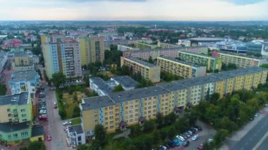 Güzel Konut Evi Suwalki Bloki Havadan Görünümlü Polonya. Yüksek kalite 4k görüntü