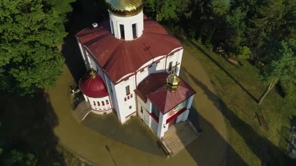 Ortodoxa Kyrkogården Podlaska Cmentarz Prawoslawny Antenn View Poland Högkvalitativ Film — Stockvideo