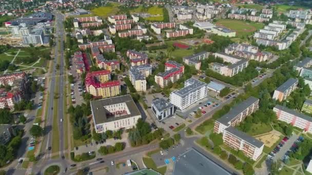 Panorama Apartments Lomza Krajobraz Domy Aerial View Poland Imagens Alta — Vídeo de Stock