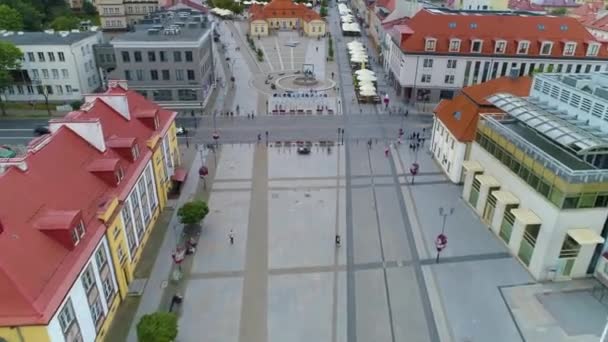 Staré Město Rynek Kosciuszki Square Bialystok Aerial View Polsko Vysoce — Stock video