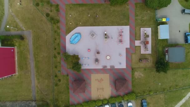 Parque Infantil Jardim Infância Ostroleka Plac Zabaw Przedszkole Vista Aérea — Vídeo de Stock