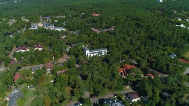 Krásný Panorama Church Otwock Krajobraz Aerial View Polsko Vysoce Kvalitní — Stock video