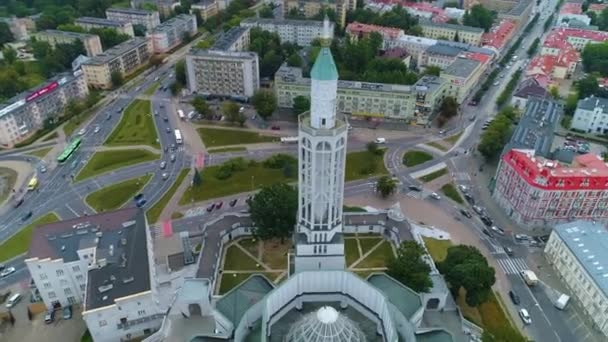 Kisebb Bazilika Bialystok Bazylika Mniejsza Rocha Aerial View Lengyelország Kiváló — Stock videók