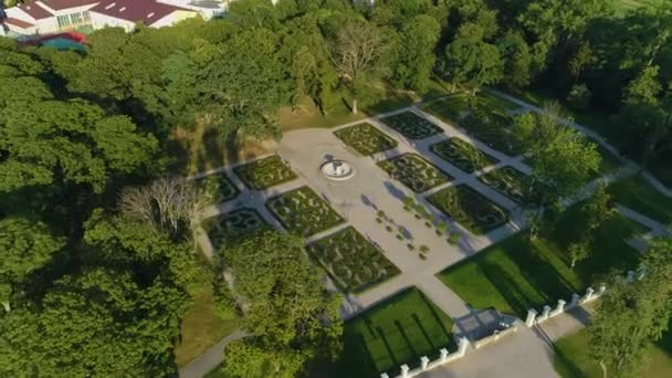 Park Palace Biala Podlaska Zespol Palacowy Radziwillow Vista Aérea Polônia — Vídeo de Stock
