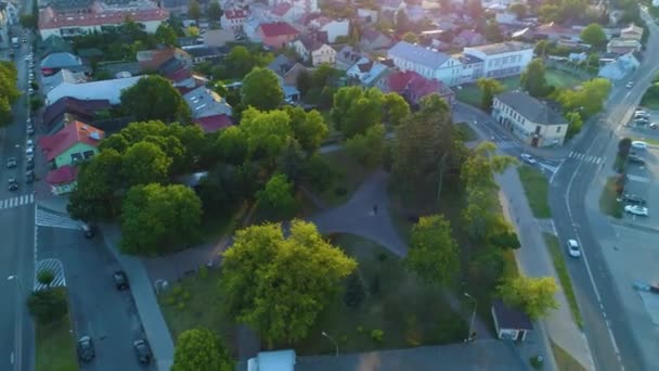 Plac Wojska Polskiego Biala Podlaska Hava Görüntüsü Polonya Yüksek Kalite — Stok video