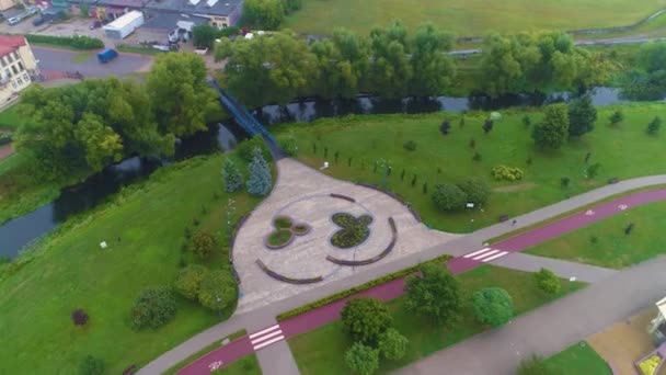 Plac Jana Pawla River Elk Square Vista Aérea Polônia Imagens — Vídeo de Stock