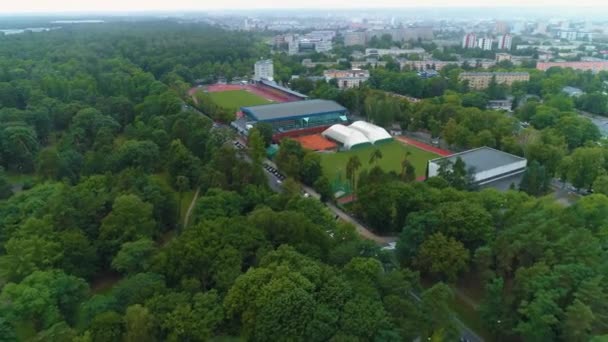 Estádio Sports Field Bialystok Estádio Bosir Vista Aérea Polônia Imagens — Vídeo de Stock