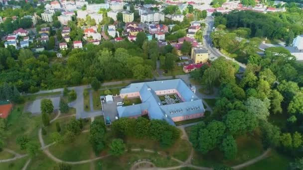 Park Hastanesi Kompleksi Biala Podlaska Zespol Szpitalny Hava Görüntüsü Polonya — Stok video