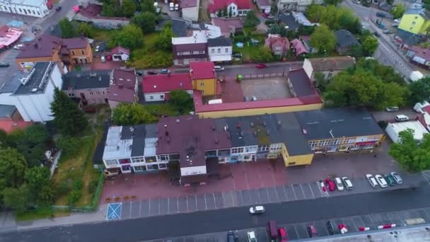 Negozi Downtown Otwock Sklepiki Vista Aerea Polonia Filmati Alta Qualità — Video Stock