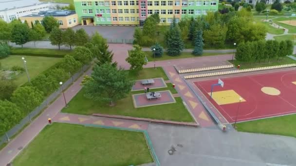 Speeltuin Lomza Boiska Aerial View Polen Hoge Kwaliteit Beeldmateriaal — Stockvideo