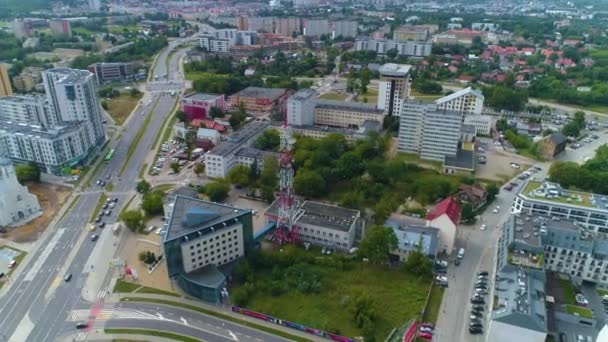 Красивая Панорама Белосток Крайобраз Воздушный Вид Польши Высококачественные Кадры — стоковое видео
