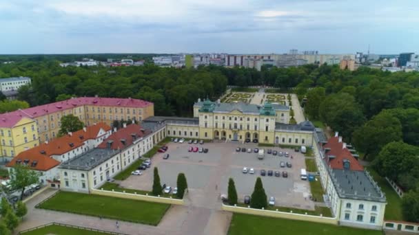 Palac Branickich Bialystok Baroque Palace Aerial View Poland 高质量的4K镜头 — 图库视频影像