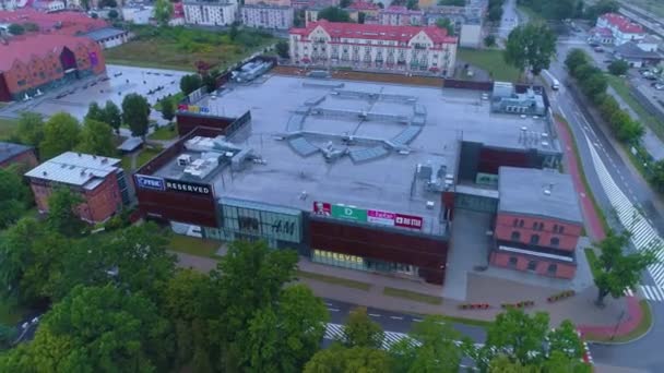 Centrum Handlowe Brama Mazur Elk Galeria Aerial View Poland Wysokiej — Wideo stockowe