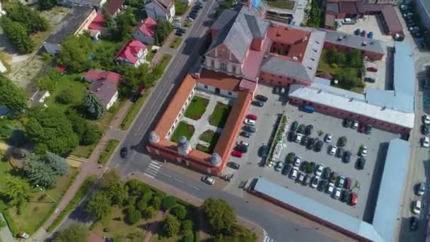 Sanctuary Ostroleka Sanktuarium Swietego Antoniego Aerial View Poland High Quality — Stock Video