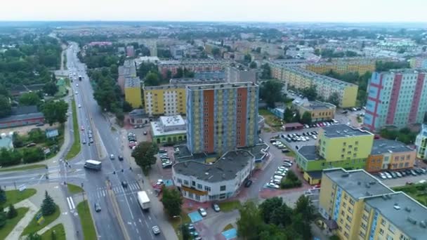 Hermosa Urbanización Suwalki Bloki Osiedle Vista Aérea Polonia Imágenes Alta — Vídeos de Stock