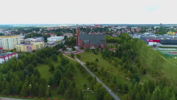 Sanctuary Lomza Sanktuarium Aerial View Poland Vysoce Kvalitní Záběry — Stock video