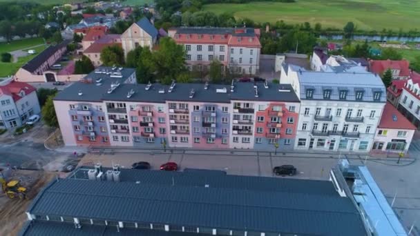 Eski Kasaba Marketi Lomza Miasto Rynek Hava Görüntüsü Polonya Yüksek — Stok video