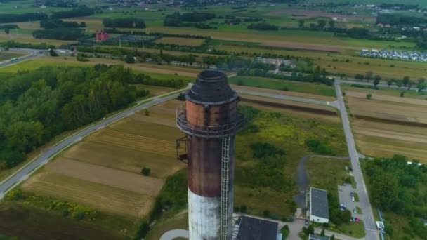 Chimenea Panorama Lomza Komin Krajobraz Vista Aérea Polonia Imágenes Alta — Vídeo de stock